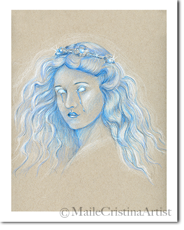 8x10 Art Giclee Print "Crying Ghost" - Maile Cristina Artist