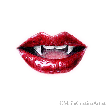 5x5, 8x10 Art Print "Fangs" - Maile Cristina Artist