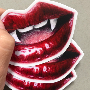Original Fang Sketch 4" Vinyl Sticker - Maile Cristina Artist