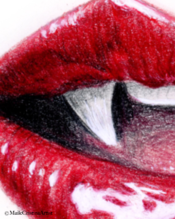 5x5, 8x10 Art Print "Fangs" - Maile Cristina Artist