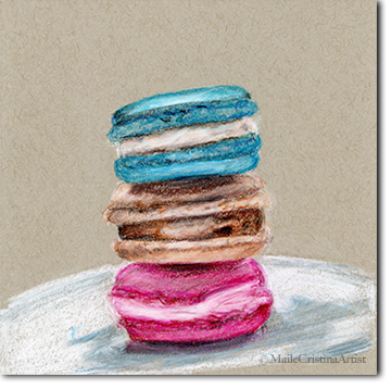 5x5 Art Print "Tasty Macarons" - Maile Cristina Artist