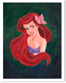 8x10 Art Print "Mermaid" Fan Art - Maile Cristina Artist