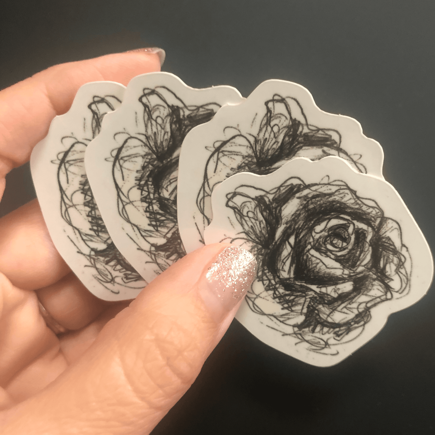 Original Rose Sketch 2" Vinyl Sticker - Maile Cristina Artist