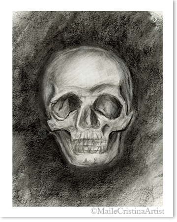 Charcoal Skull Artwork - THAT ART TEACHER