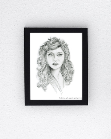 8x10 Art Print "Flowers and Curls" - Maile Cristina Artist