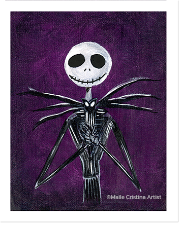 8x10 Art Print "Jack Skellington" Fan Art: Preorder - Maile Cristina Artist