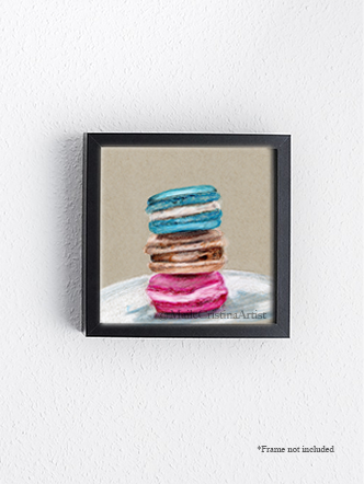5x5 Art Print "Tasty Macarons" - Maile Cristina Artist
