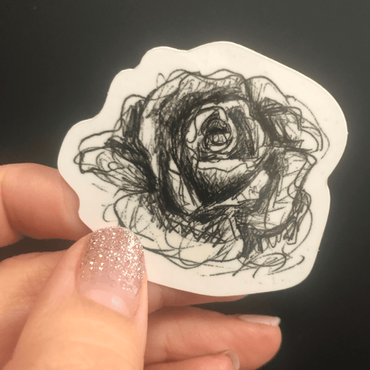 Original Rose Sketch 2" Vinyl Sticker - Maile Cristina Artist