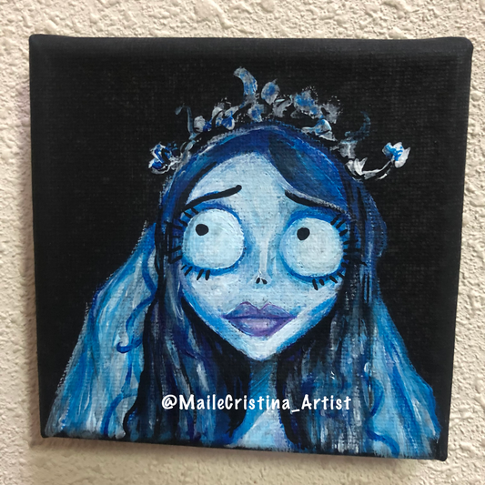 4x4 Mini Canvas Painting “The Corpse Bride” Fan Art