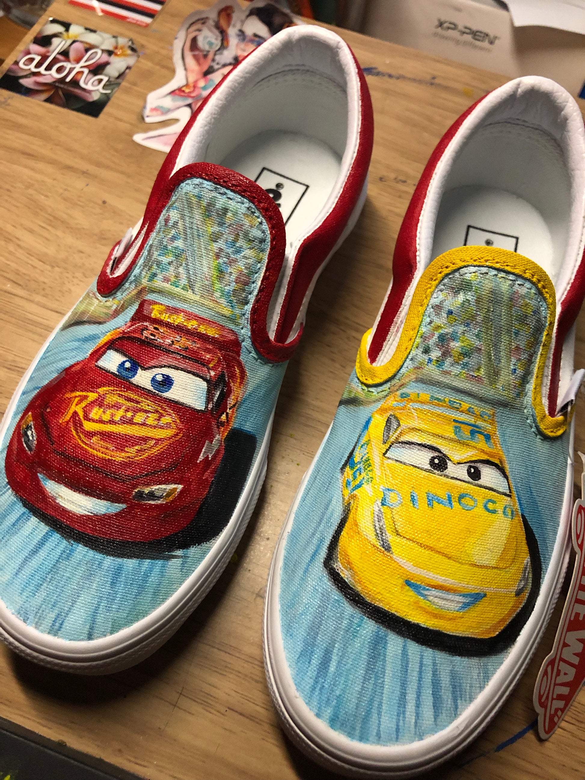 Painted Vans Slip Vans Shoe Car Custom Painted Shoes – Maile Cristina Artist