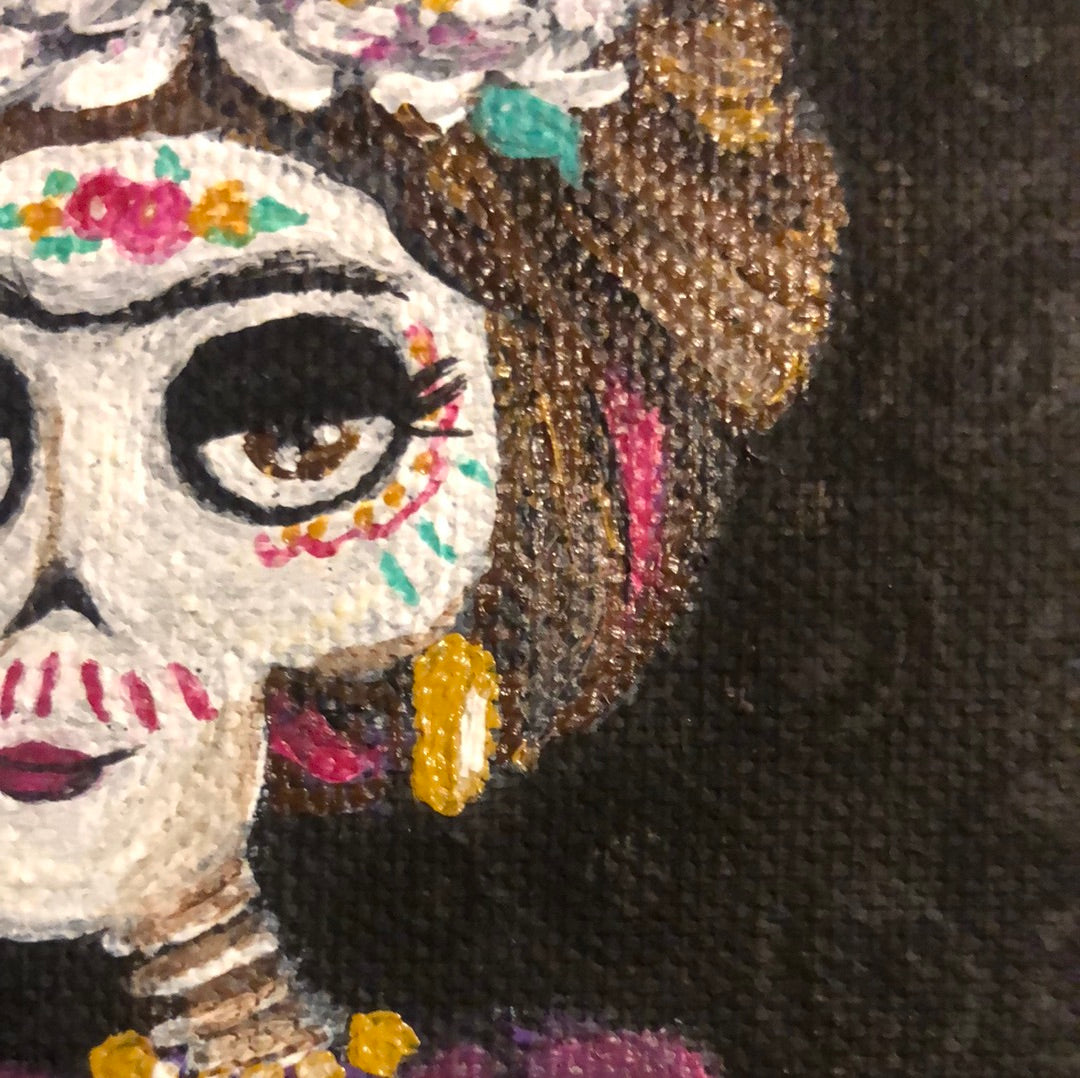 4x4 Mini Canvas Painting “Frida” Fan Art