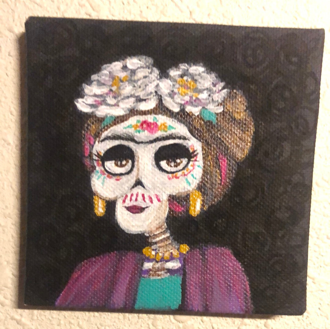 4x4 Mini Canvas Painting “Frida” Fan Art